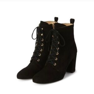 L’agence Valerie Lace-up Suede Booties